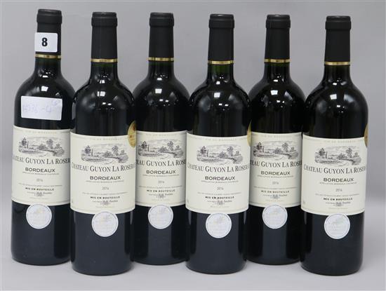 Six bottles of Chateau Guyon la Roseraie